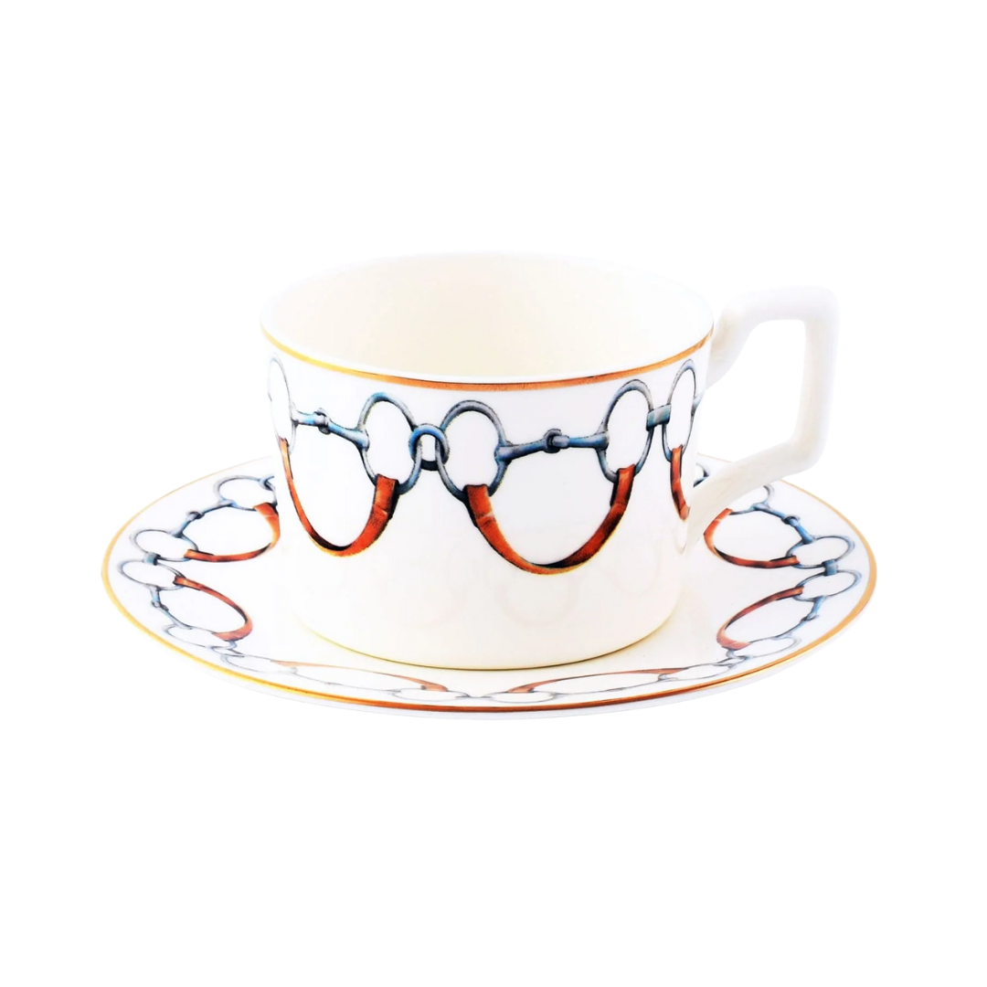 SET TAZA Y PLATO ECUESTRE X 2