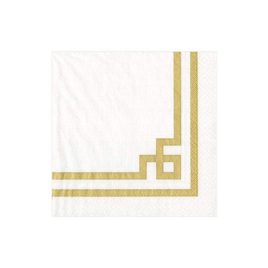 SERVILLETAS CÓCTEL DORADO-BLANCO