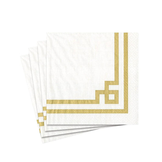 SERVILLETAS CÓCTEL DORADO-BLANCO