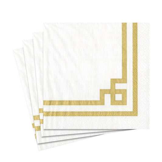 SERVILLETAS DORADO-BLANCO
