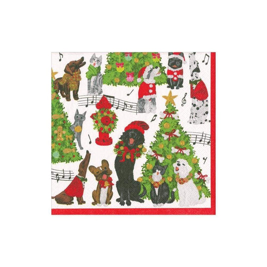 SERVILLETAS COCTEL ANIMALES NAVIDAD