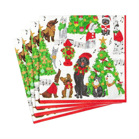 SERVILLETAS COCTEL ANIMALES NAVIDAD