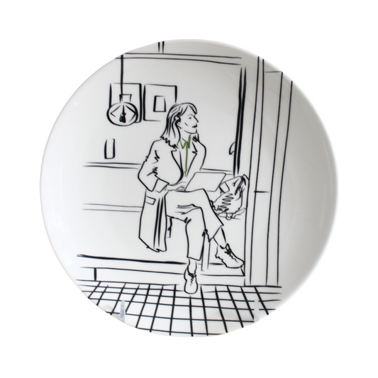 SET x 4 PLATOS NEGRO BLANCO