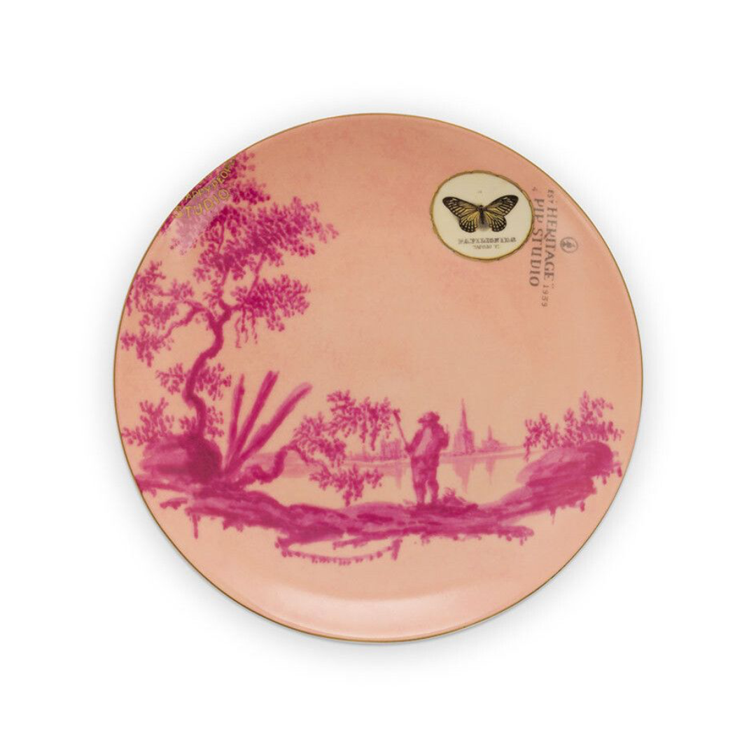 PLATO POSTRE HERITAGE ROSA