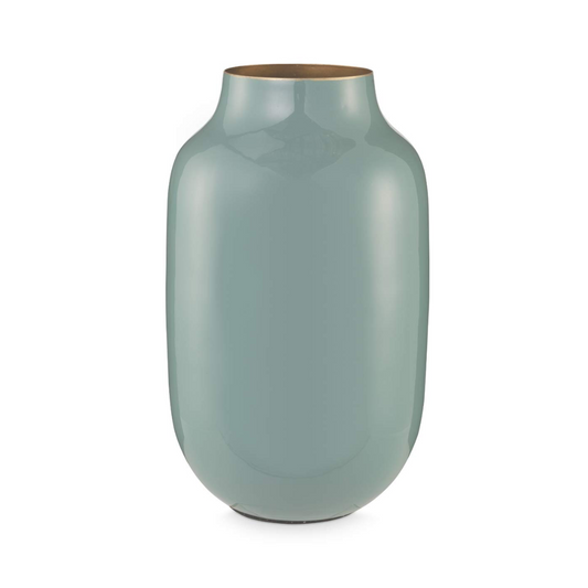 JARRÓN OVALADO DE METAL