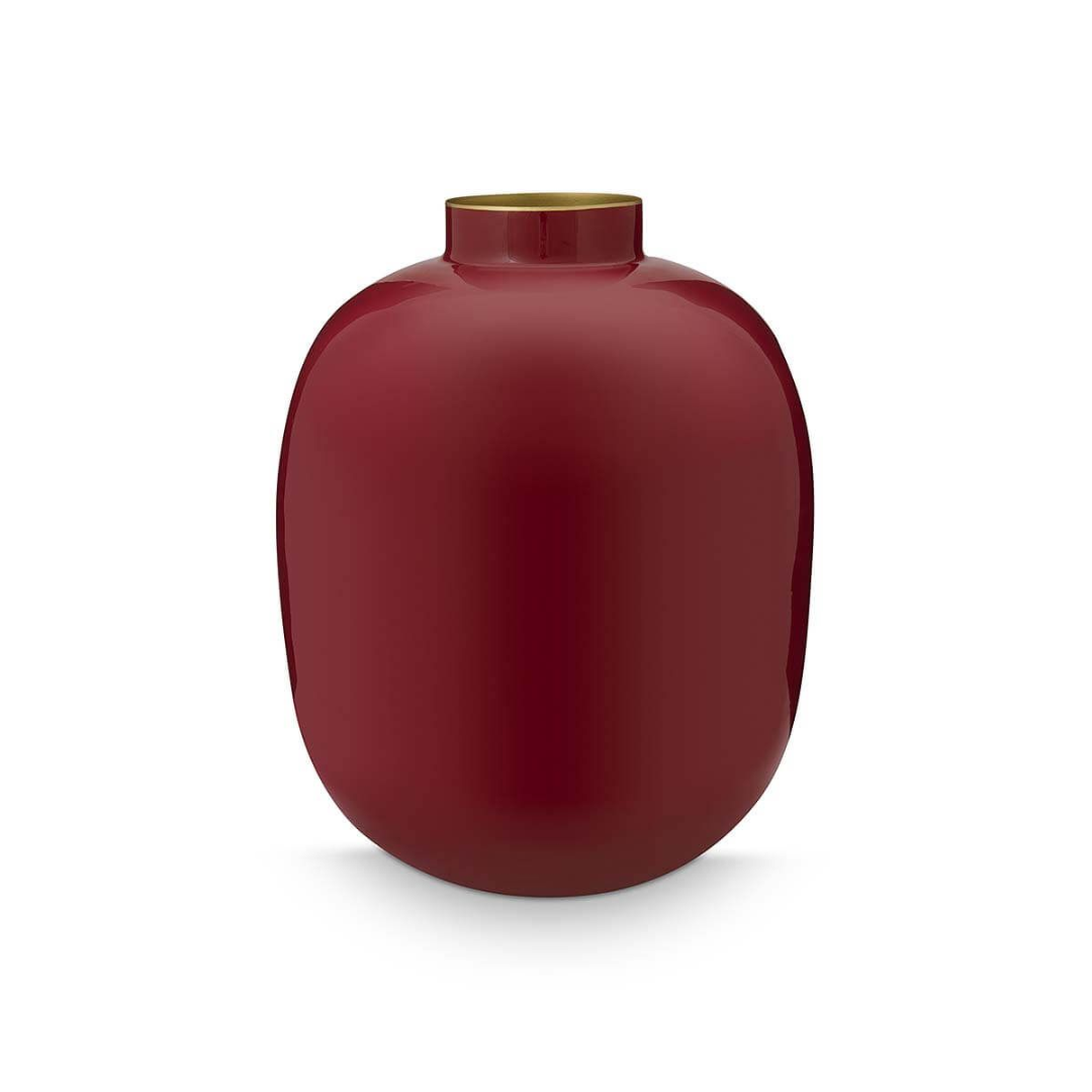 JARRÓN METÁLICO ROJO OSCURO