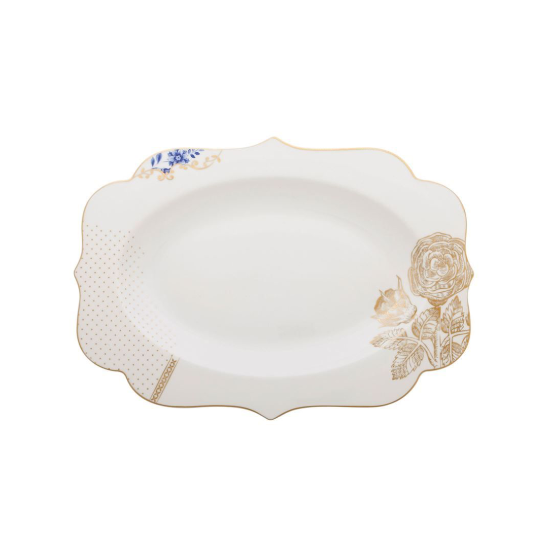 BANDEJA OVALADA ROYAL BLANCA 40 X 28.5 CM