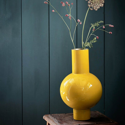 JARRÓN METÁLICO MEDIANO OCRE