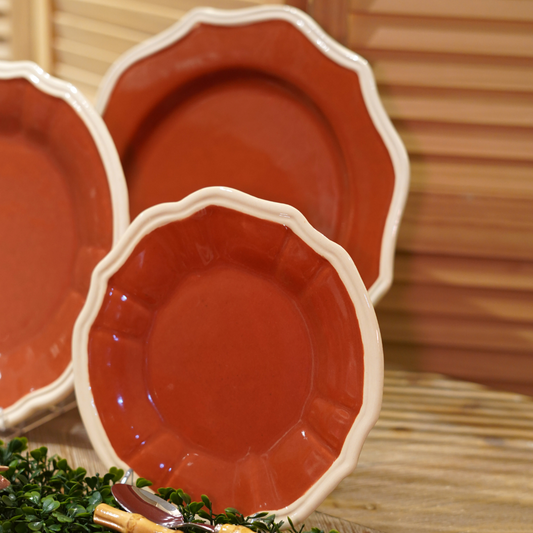 PLATO DE POSTRE CASUAL BLANCO CON FAIANZA