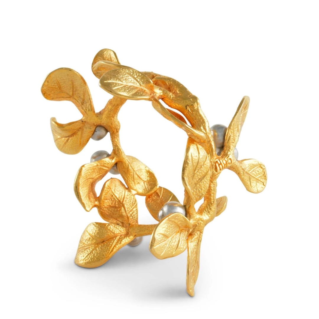 SERVILLETERO DORADO DE BAYAS DE INVIERNO