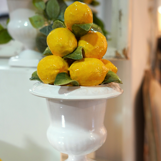 ANFORA BLANCA CON LIMONES