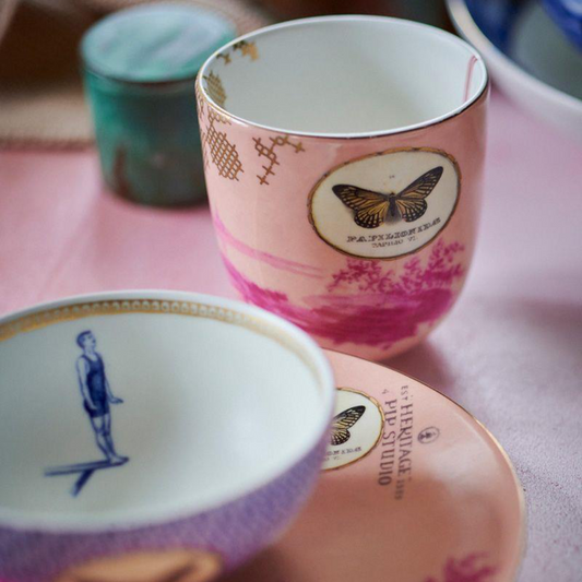 MUG GRANDE PINTADO ROSA HERITAGE