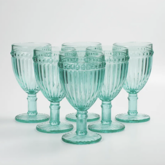 COPA DE VINO VINTAGE AZUL CLARO