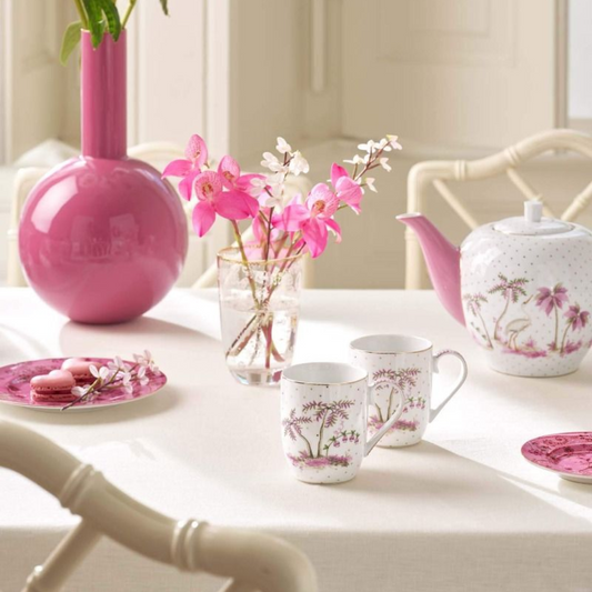 SET X2 MUGS PEQUEÑOS JOLIE PUNTOS ORO ROSA