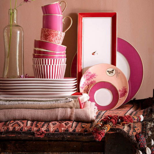 PLATO POSTRE HERITAGE ROSA