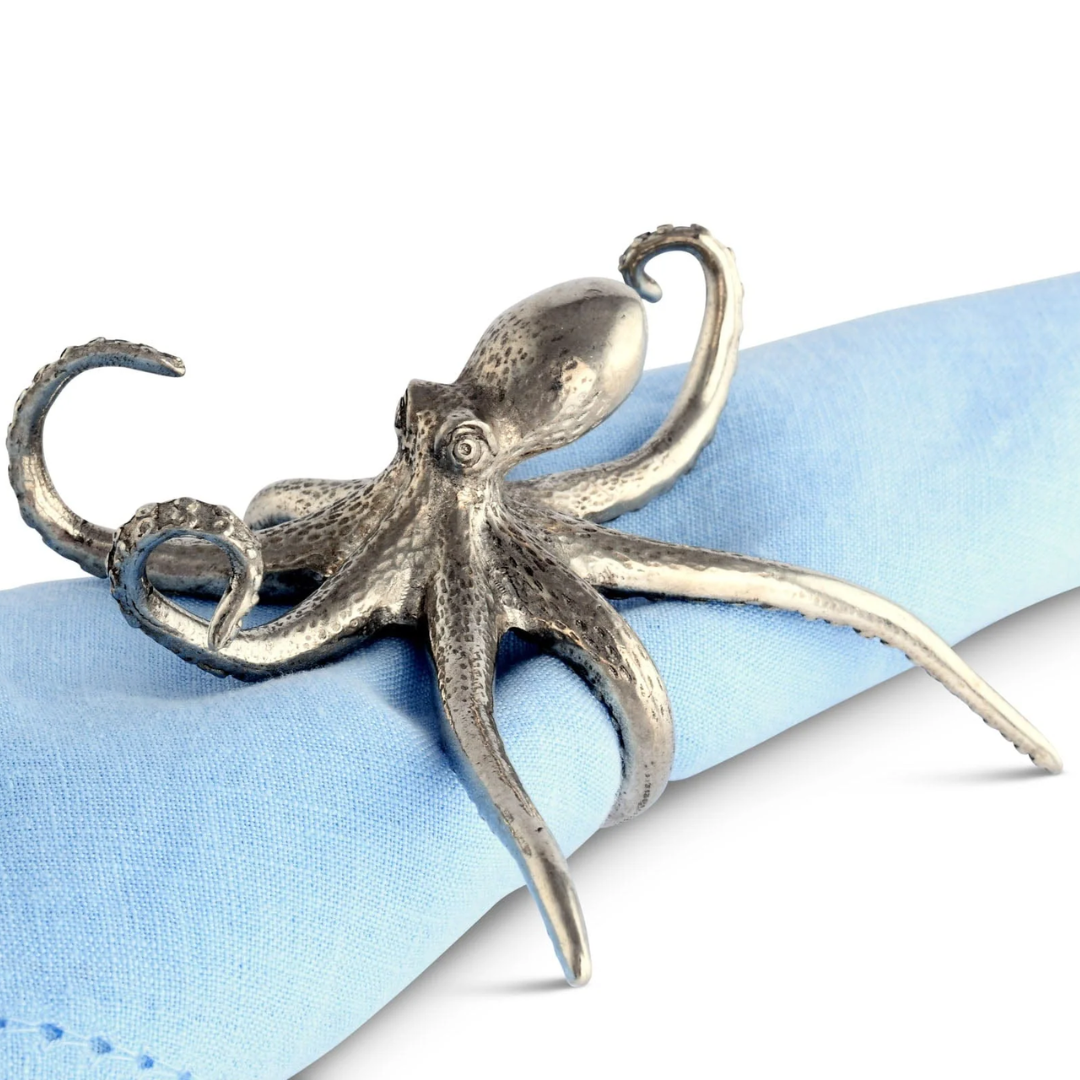 SERVILLETERO DE PULPO EN PELTRE