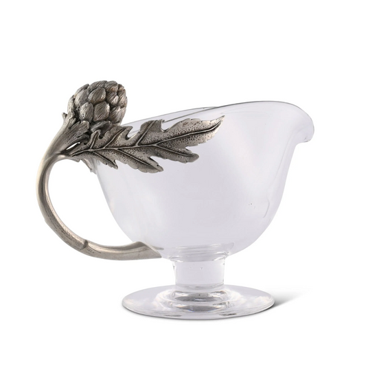 SALSERA ALCACHOFA VIDRIO PELTRE