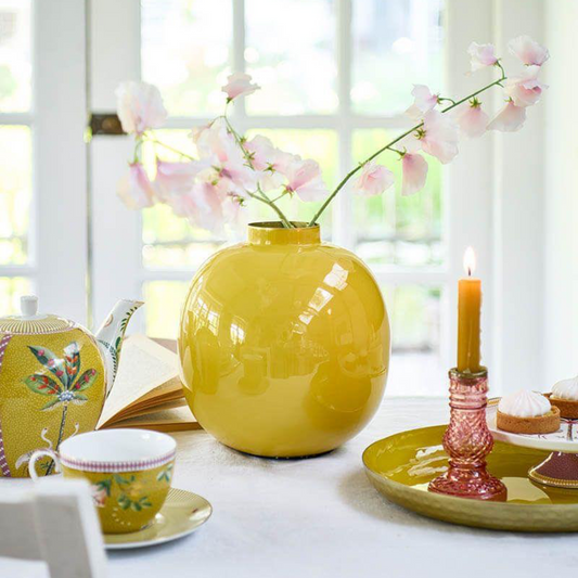 JARRON METALICO AMARILLO