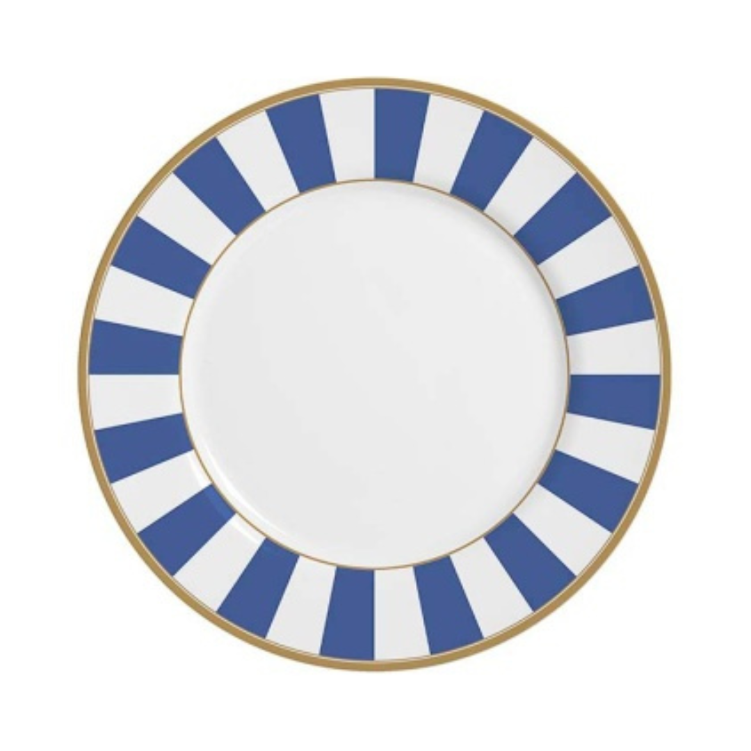 PLATO POSTRE STRIPE AZUL