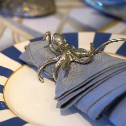 SERVILLETERO DE PULPO EN PELTRE