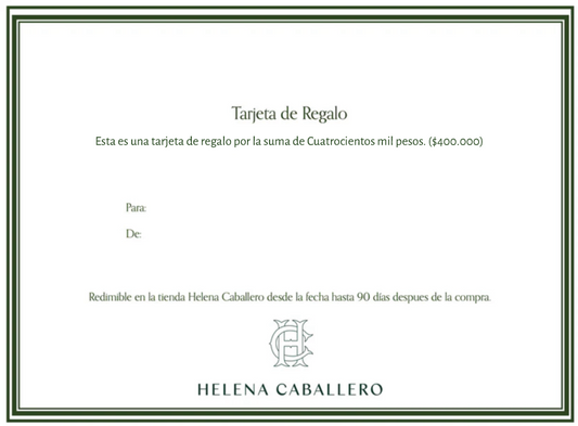 Tarjeta de regalo $400.000