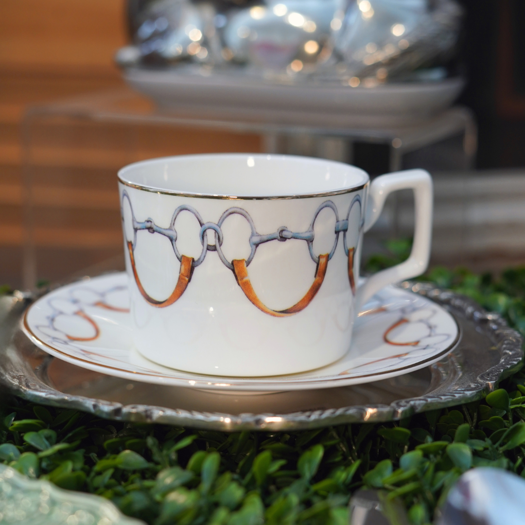 SET TAZA Y PLATO ECUESTRE X 2
