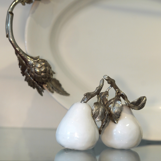 SALERO Y PIMENTERO PERA EN PORCELANA Y PELTRE