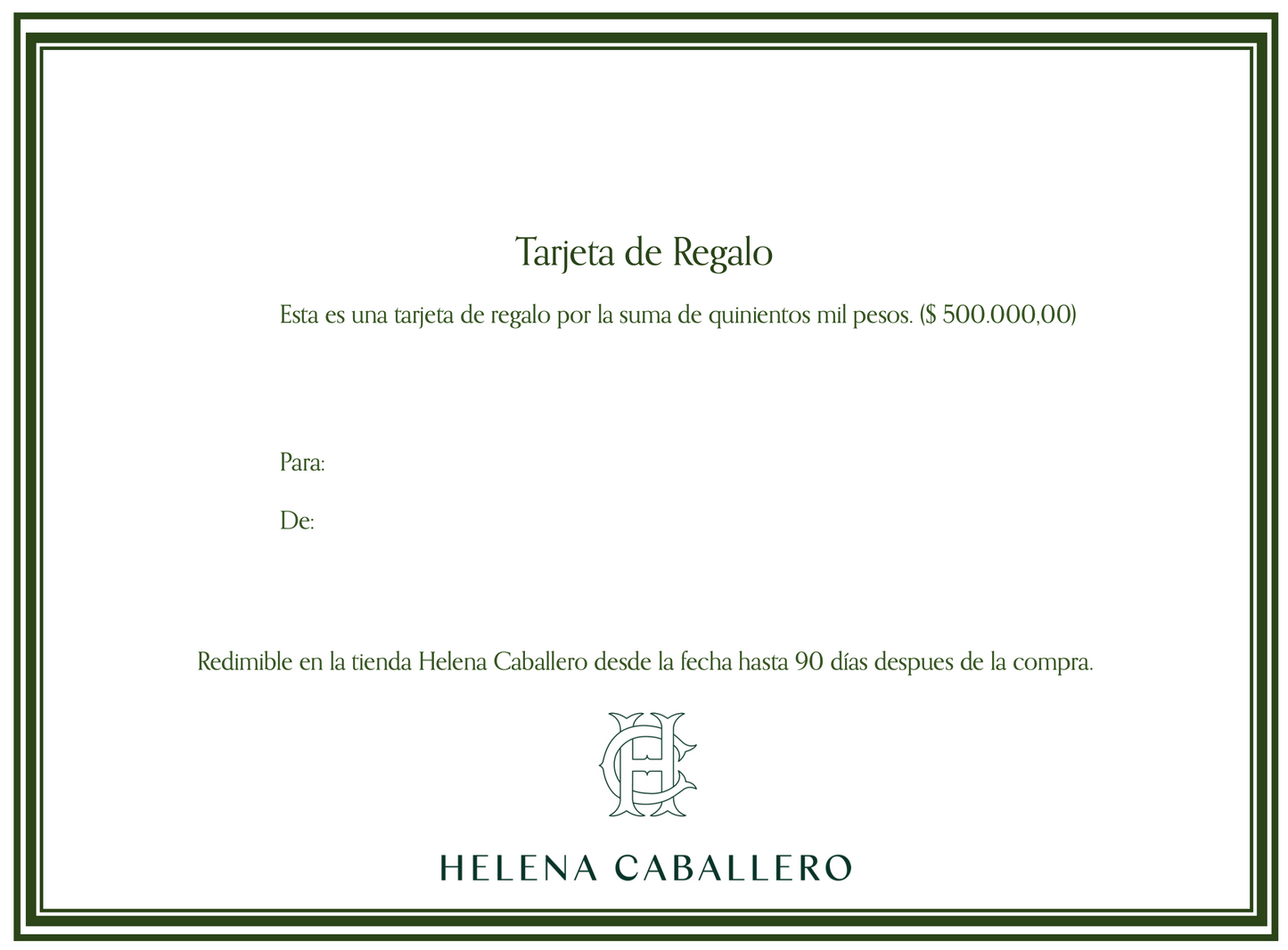 Tarjeta de regalo $500.000