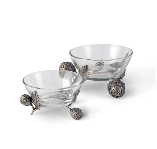 BOWL BASE DE ALCACHOFAS EN PELTRE