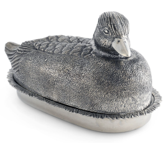 MANTEQUILLERA EN PELTRE DE PATO MALLARD