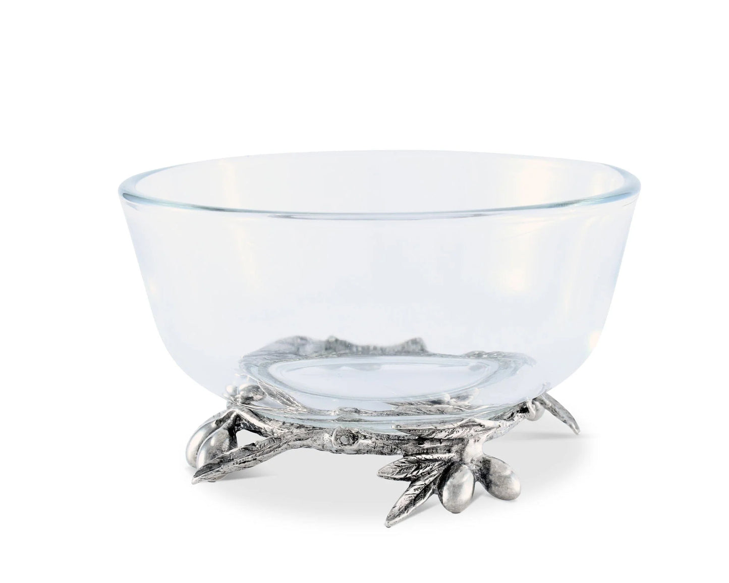 BOWL DE VIDRIO ARANDANOS EN PELTRE