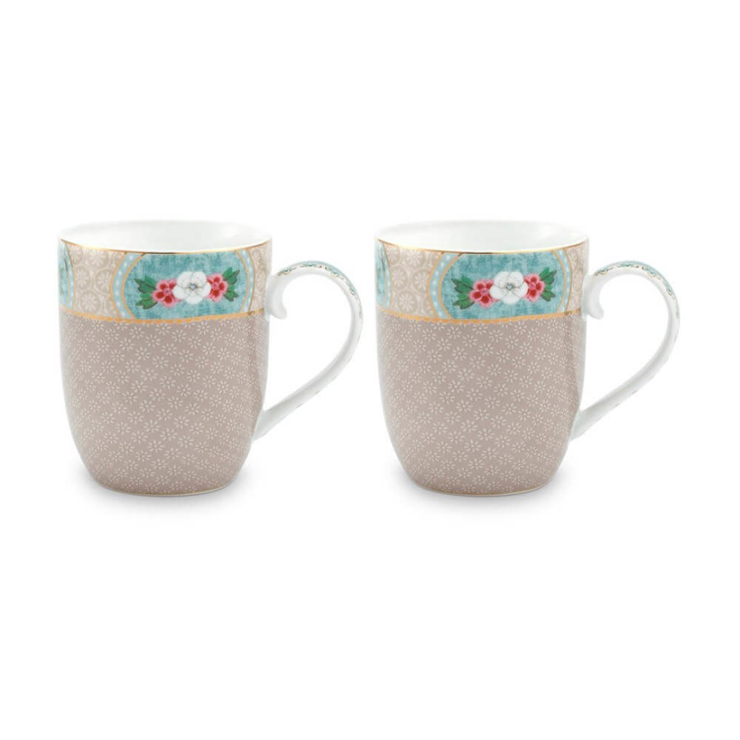 JUEGO DE 2 MUGS PEQUEÑOS CAQUI BLUSHING BIRDS