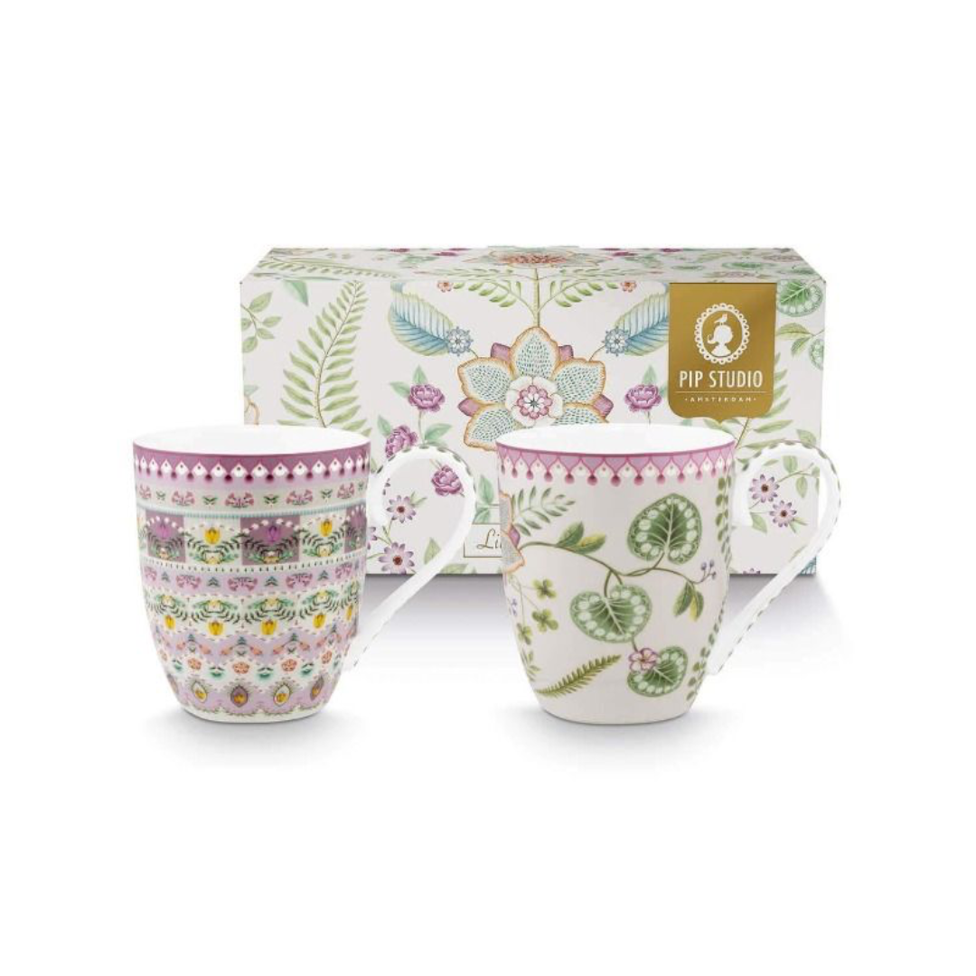 SET 2 MUGS XL LILY & LOTUS 450ML