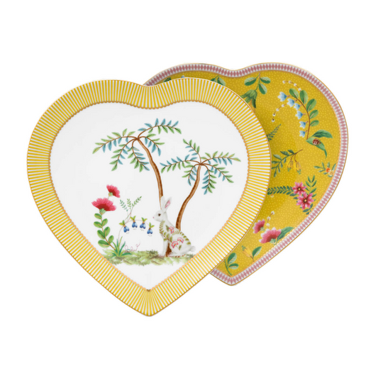 SET 2 PLATOS POSTRE CORAZON LA MAJORELLE AMARILLO 21.5CM