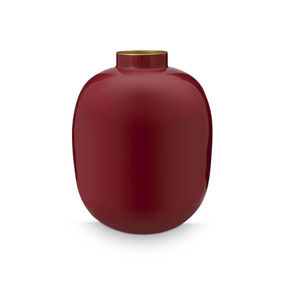 JARRÓN METÁLICO ROJO OSCURO