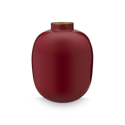 JARRÓN METÁLICO ROJO OSCURO