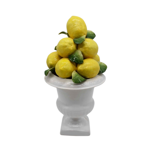 ANFORA BLANCA CON LIMONES