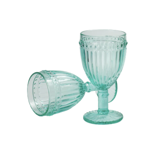 COPA DE VINO VINTAGE AZUL CLARO