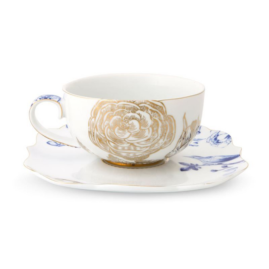 TAZA Y PLATO ROYAL BLANCO