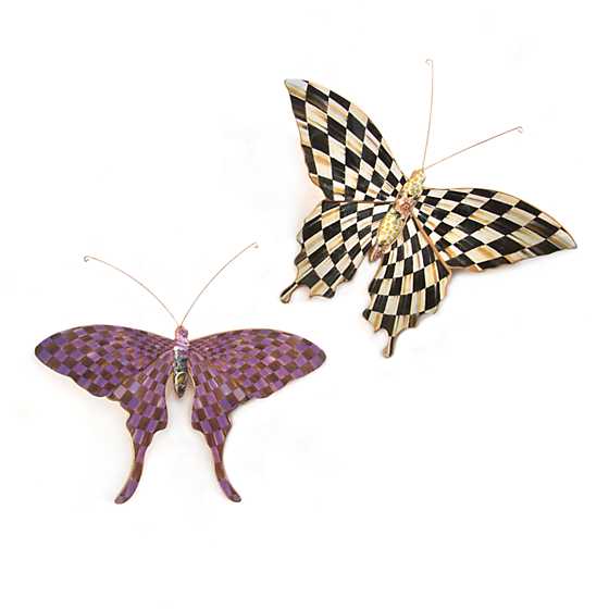 Decoración de pared duo de mariposas - pasto