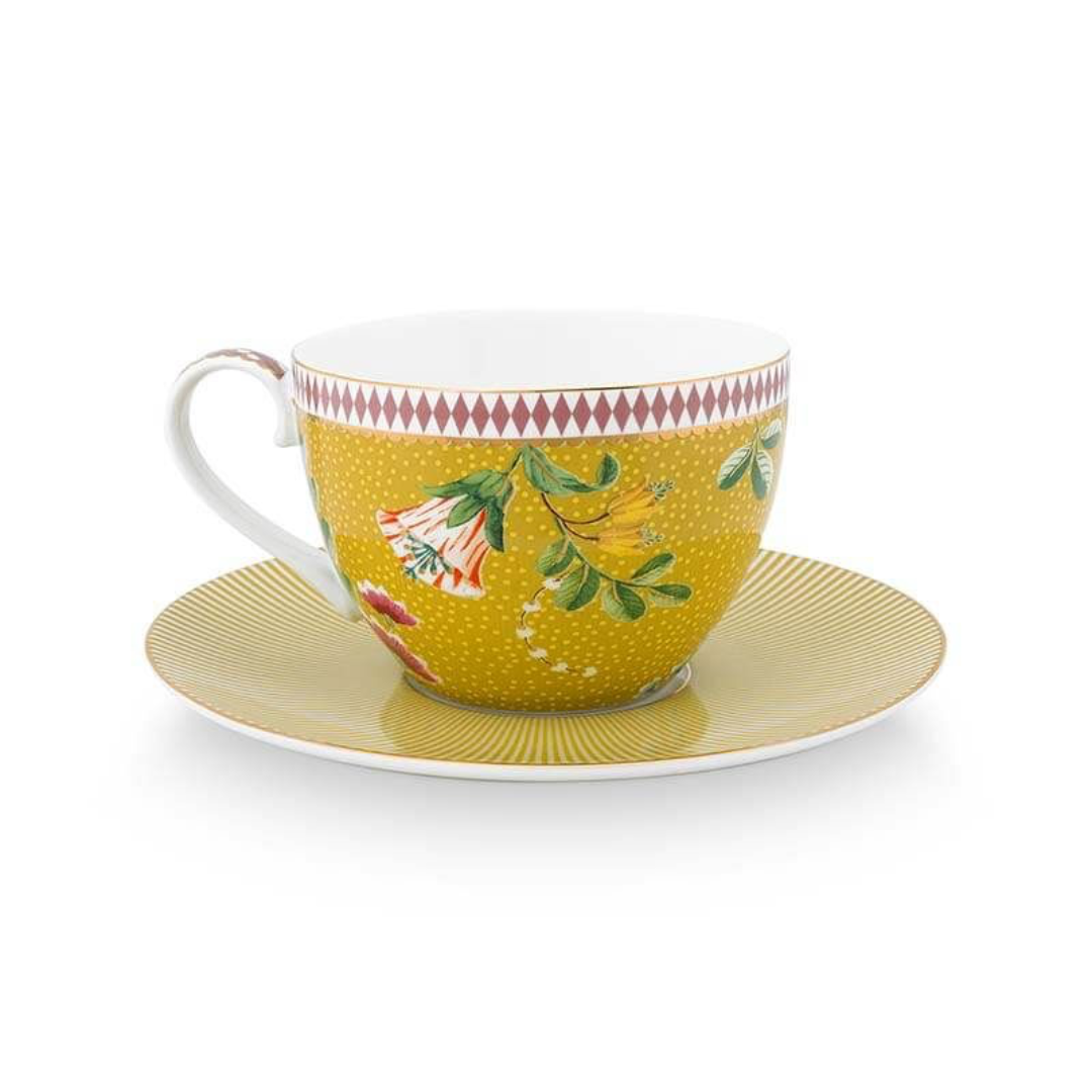 TAZA Y PLATO  AMARILLO LA MAJORELLE