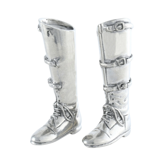 Juego de salero y pimentero botas de montar