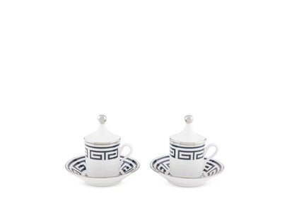 TAZA Y PLATO EXPRESO CON TAPA CATENE ZAFFIRO