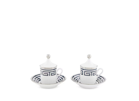 TAZA Y PLATO EXPRESO CON TAPA CATENE ZAFFIRO