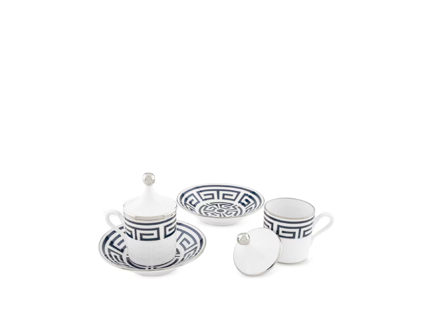 TAZA Y PLATO EXPRESO CON TAPA CATENE ZAFFIRO
