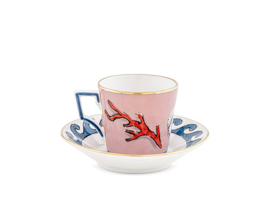 SETX2 JUEGO CAFÉ CON PLATO AZUL IL VIAGGO NI NETTUNO