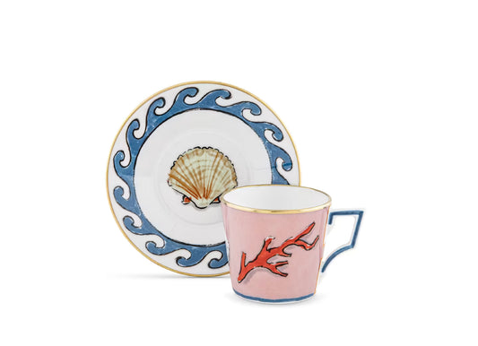 SETX2 JUEGO CAFÉ CON PLATO AZUL IL VIAGGO NI NETTUNO