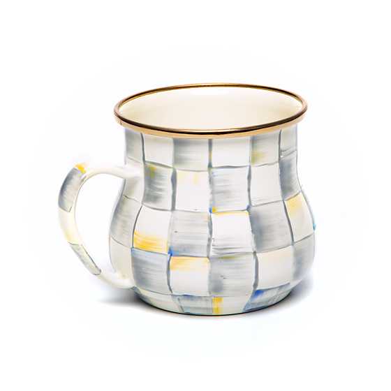 Taza esmaltada a cuadros cortesanos courtly check