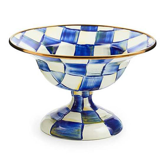 Bowl con pedestal royal check azul