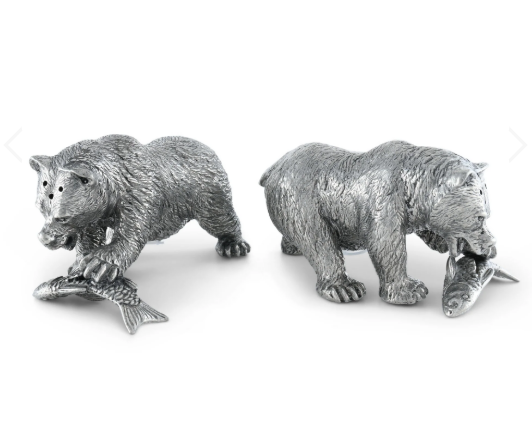 SALERO & PIMENTERO OSO PESCADOR PELTRE